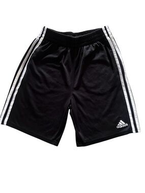 adidas Black Athletic Shorts with White 3-Stripes